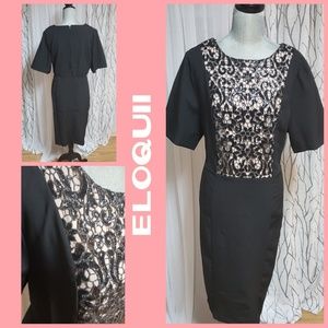 ELOQUII Sequin Lace Dress